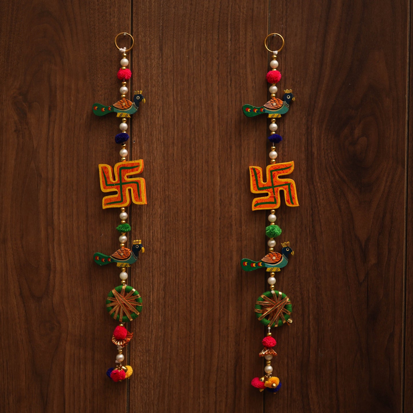 Handmade gota & bead work hanging for home decor (set of 2)