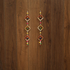 Handmade gota & bead work hanging (set of 2) 02