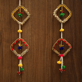 Handmade gota & bead work hanging (set of 2) 02