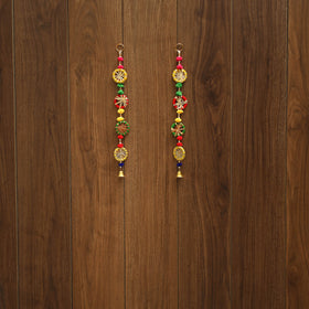 Handmade gota & bead work hanging (set of 2) 03