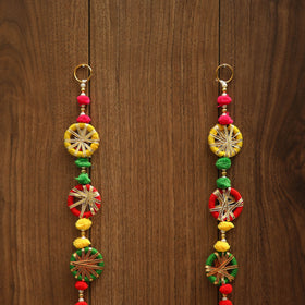 Handmade gota & bead work hanging (set of 2) 03