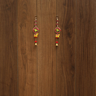 Handmade gota & bead work hanging (set of 2) 04