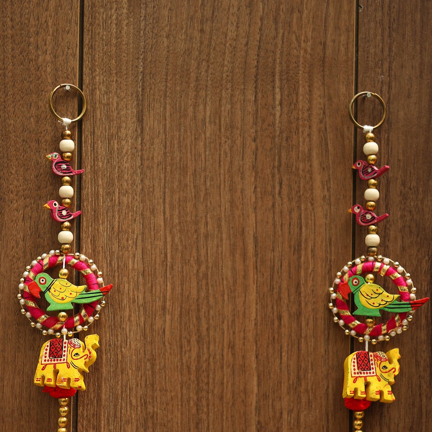 Handmade gota & bead work hanging (set of 2) 04