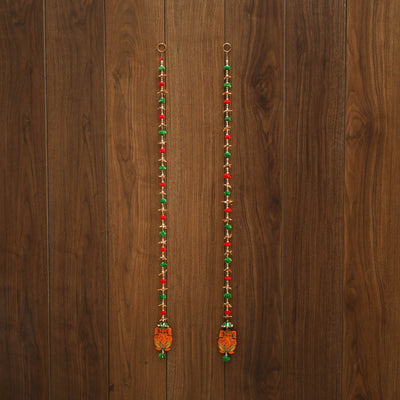 Handmade gota & bead work hanging (set of 2) 05