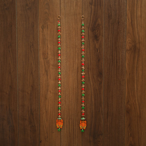 Handmade gota & bead work hanging (set of 2) 05