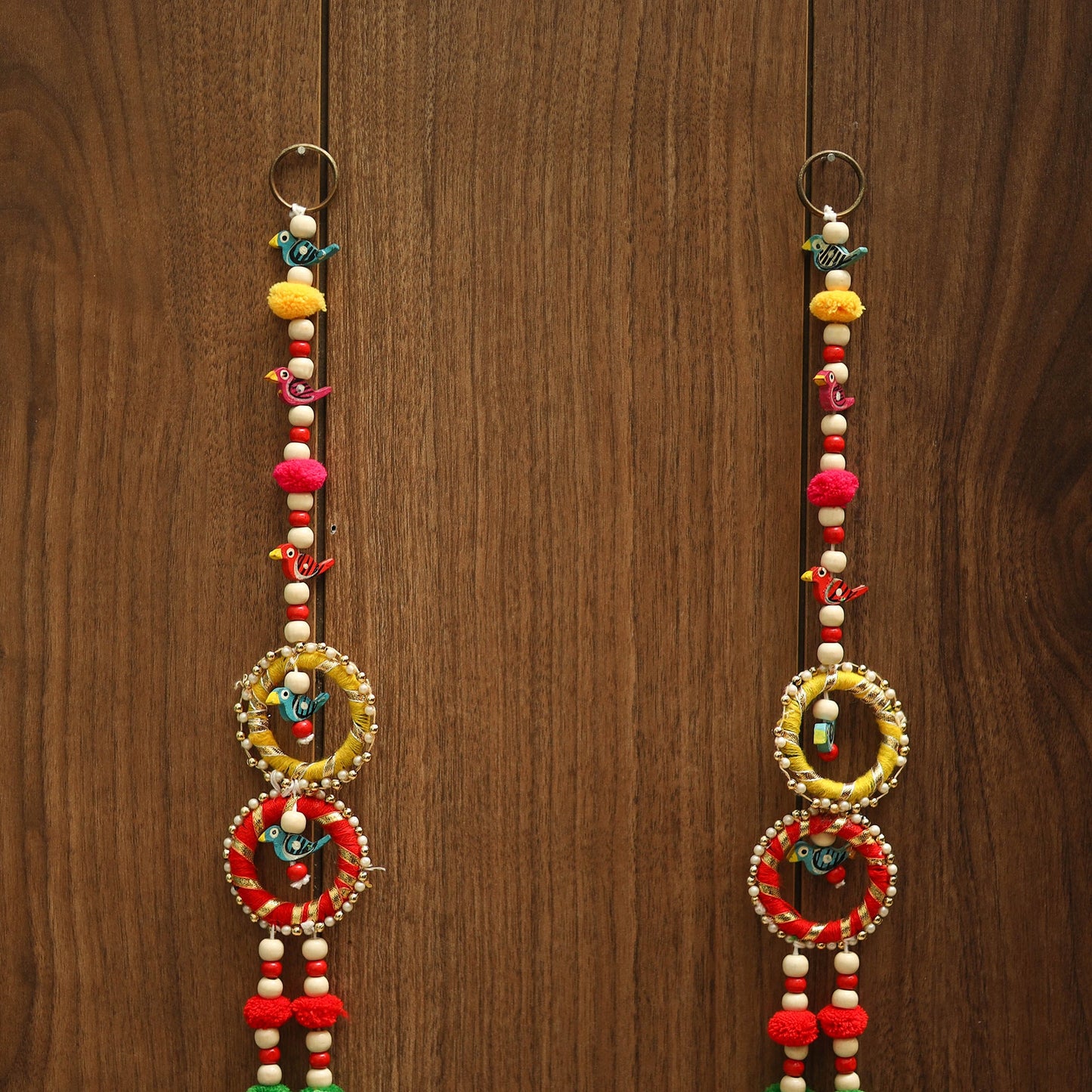 Handmade gota & bead work hanging (set of 2) 05
