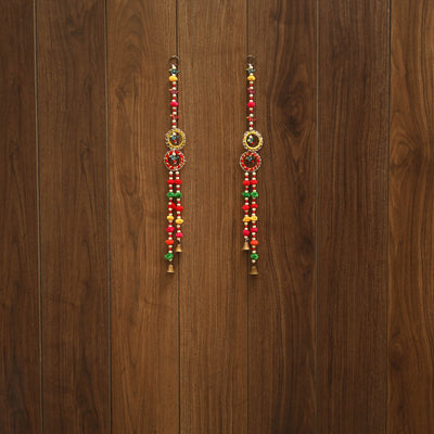 Handmade gota & bead work hanging (set of 2) 05