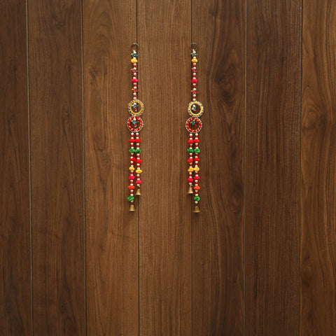 Handmade gota & bead work hanging (set of 2) 05