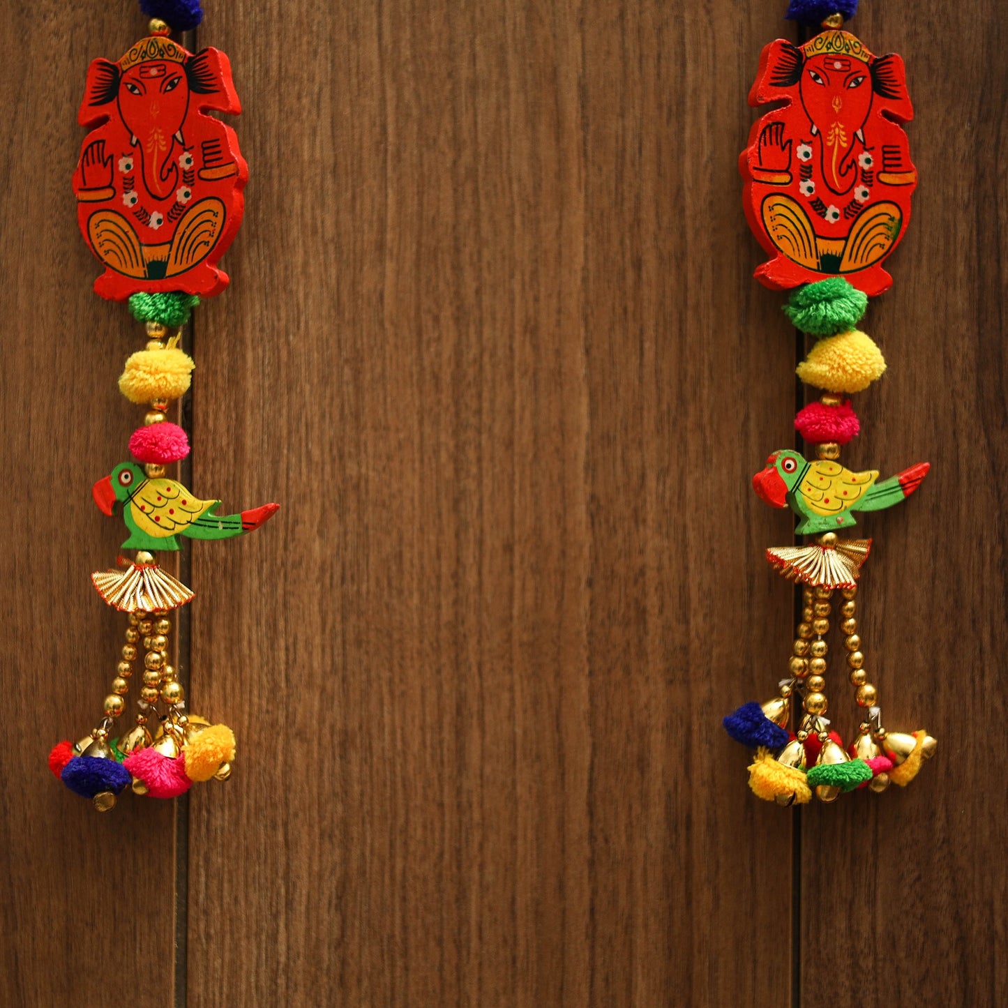 Handmade gota & bead work hanging (set of 2) 06