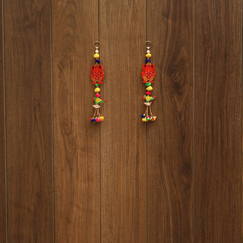 Handmade gota & bead work hanging (set of 2) 06