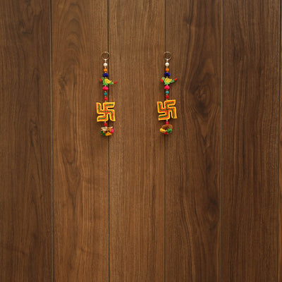 Handmade gota & bead work hanging (set of 2) 07