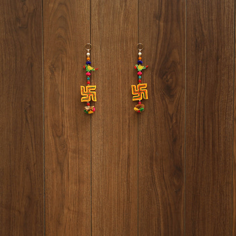 Handmade gota & bead work hanging (set of 2) 07