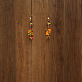 Handmade gota & bead work hanging (set of 2) 07