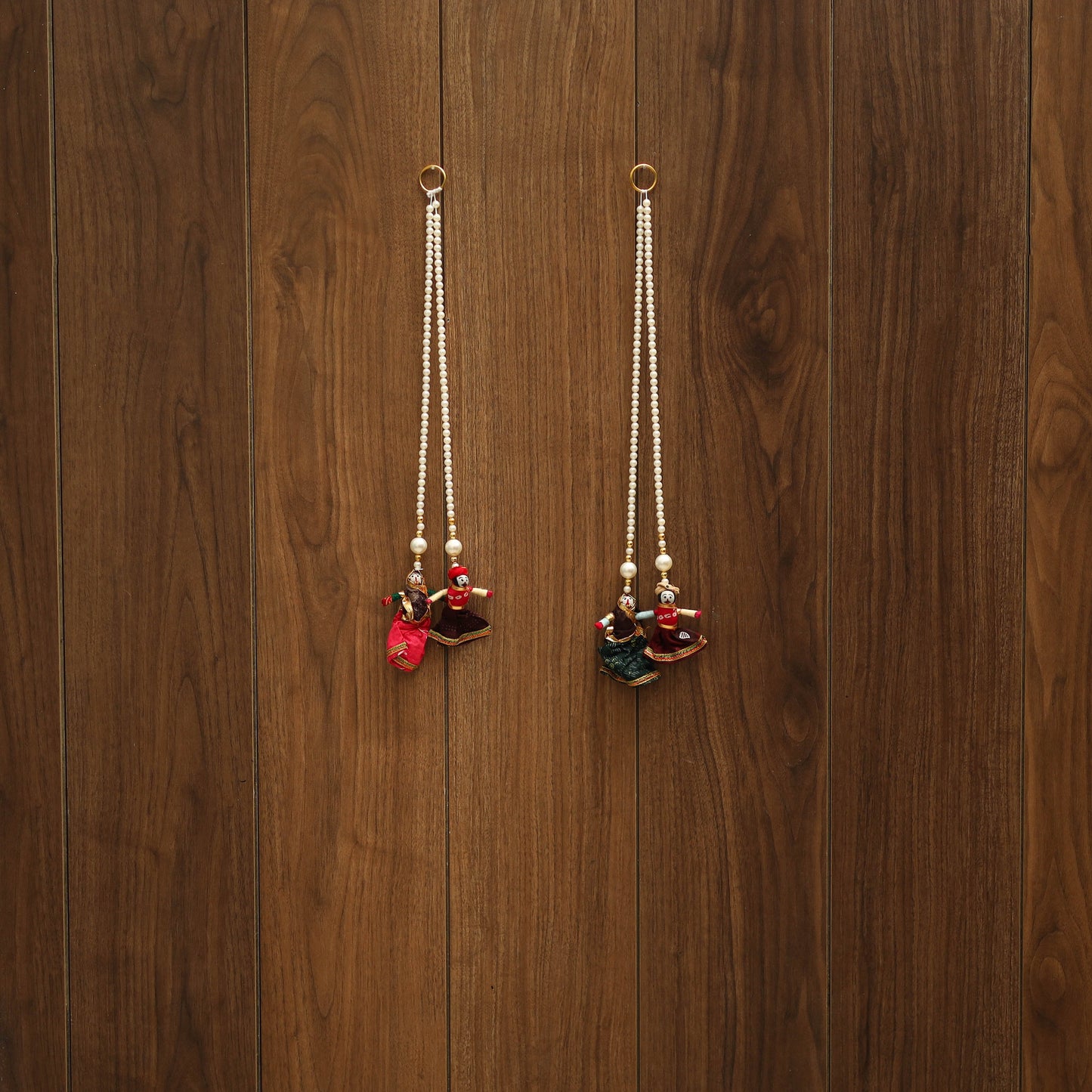 Handmade gota & bead work hanging (set of 2) 08