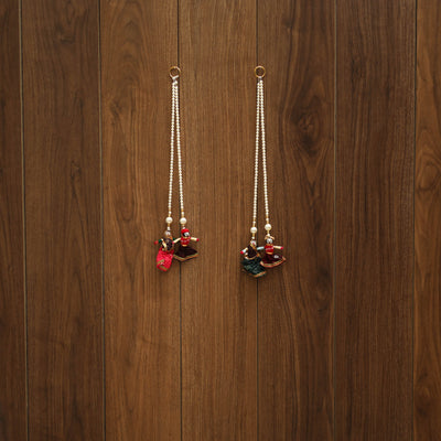 Handmade gota & bead work hanging (set of 2) 08