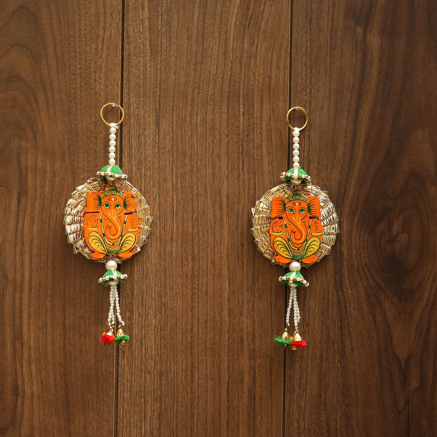 Handmade gota & bead work hanging (set of 2) 09