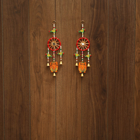 Handmade gota & bead work hanging (set of 2) 10