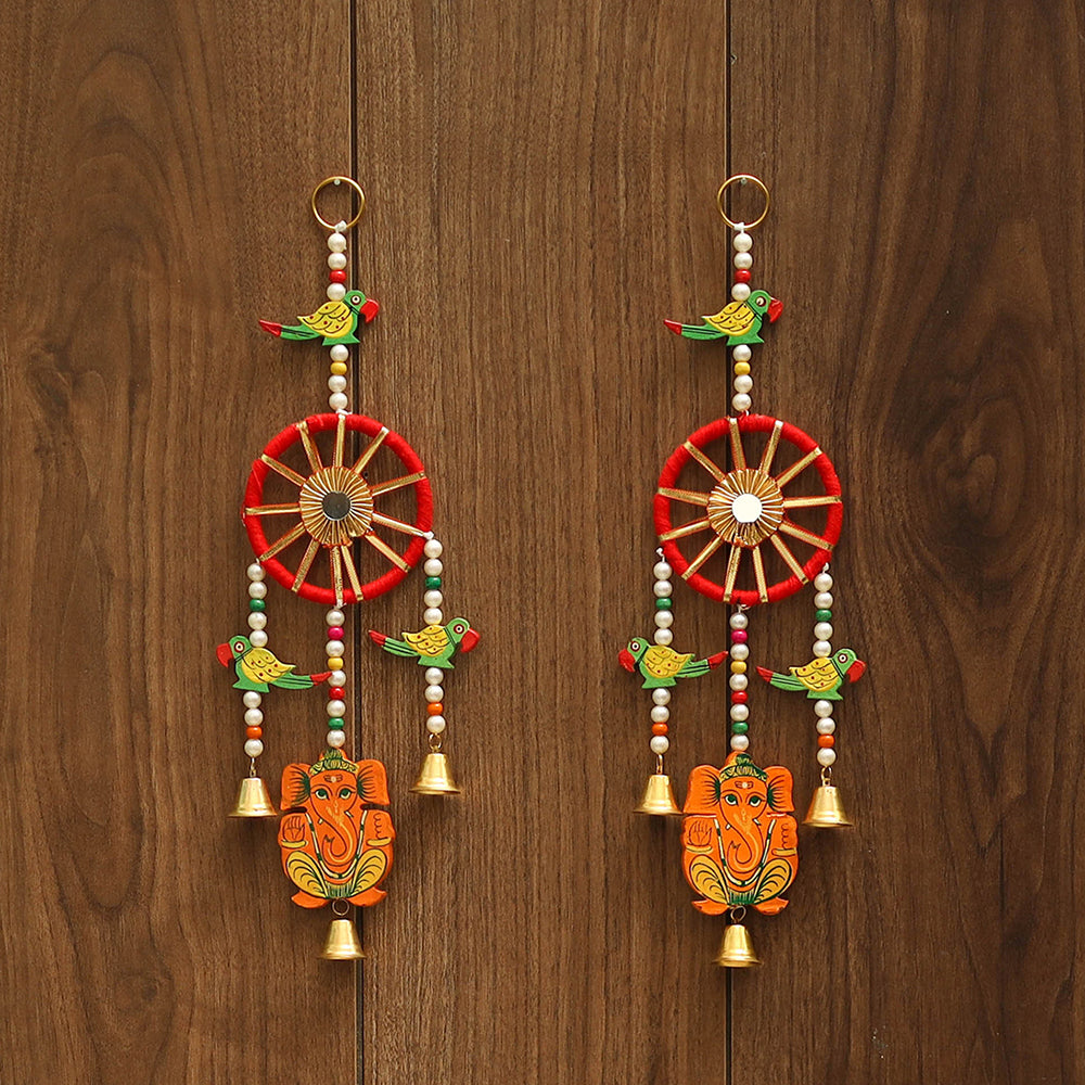 Handmade gota & bead work hanging (set of 2) 10