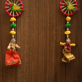 Handmade gota & bead work hanging (set of 2) 10