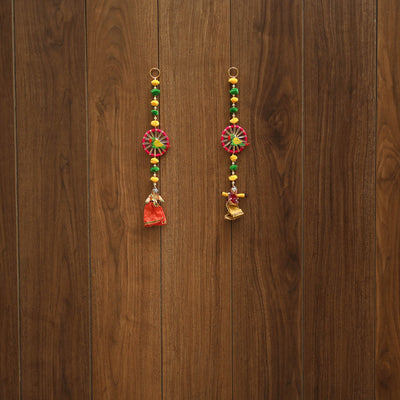 Handmade gota & bead work hanging (set of 2) 10