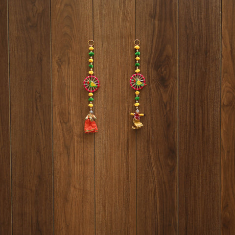 Handmade gota & bead work hanging (set of 2) 10