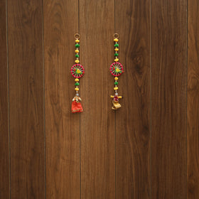 Handmade gota & bead work hanging (set of 2) 10