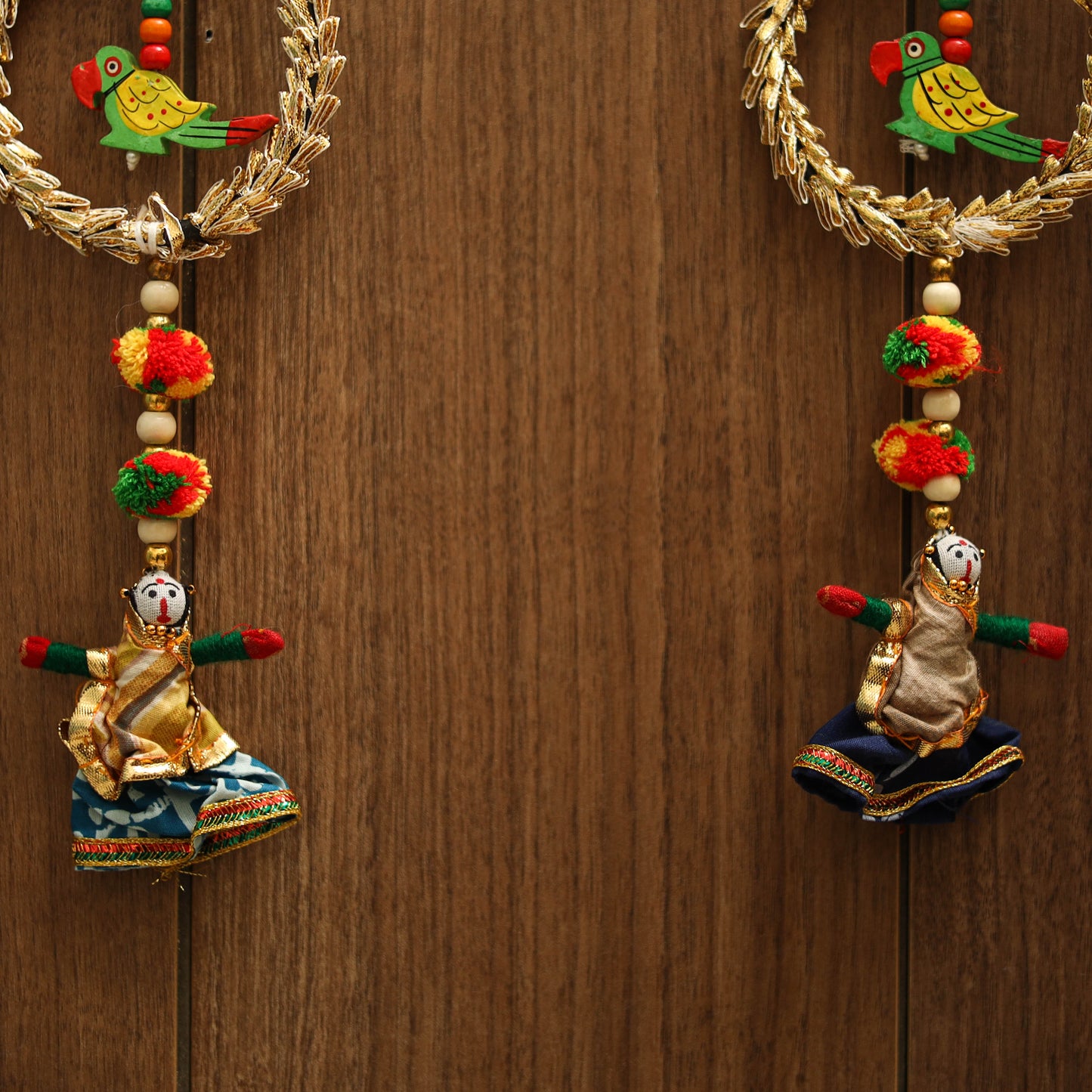 Handmade gota & bead work hanging (set of 2) 11