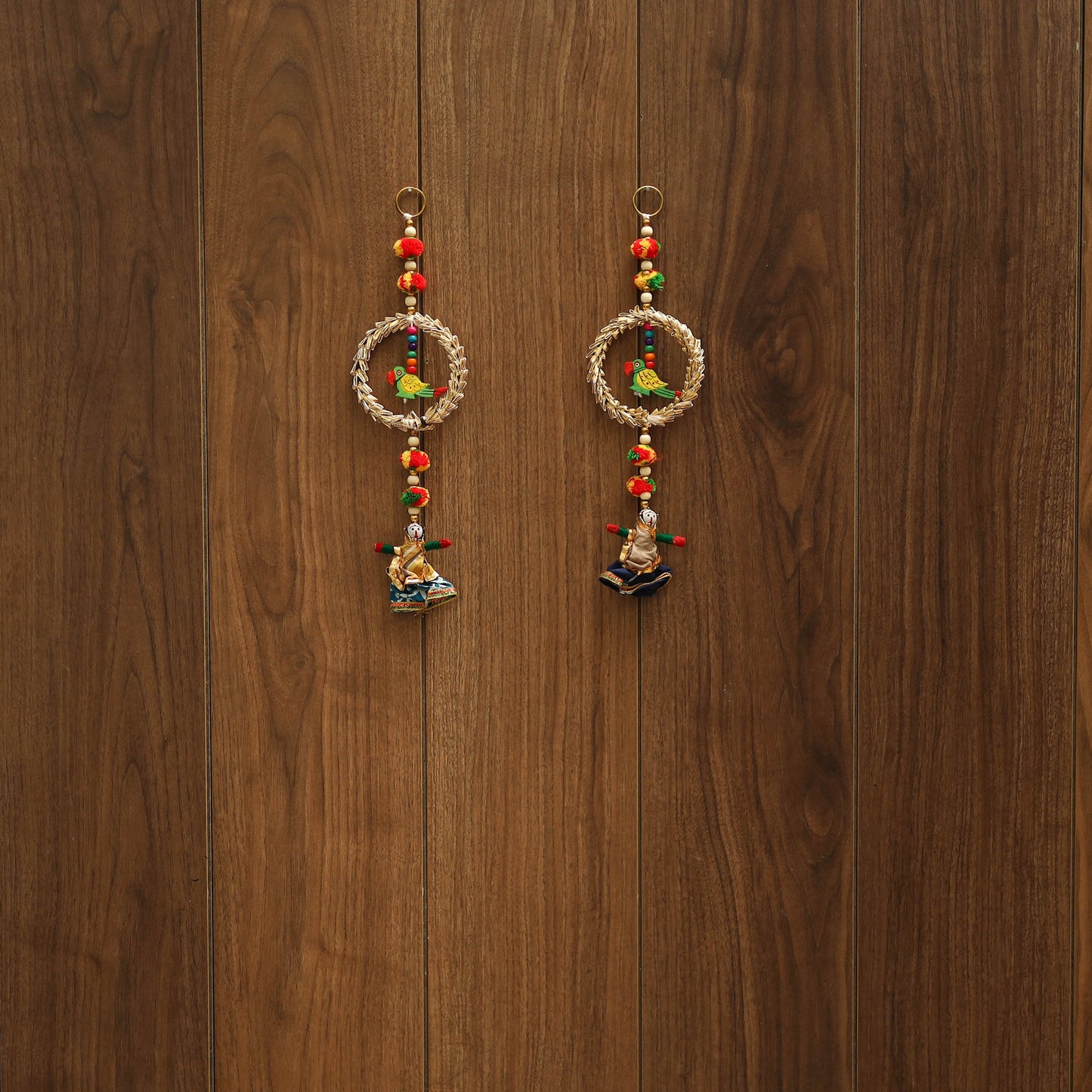Handmade gota & bead work hanging (set of 2) 11