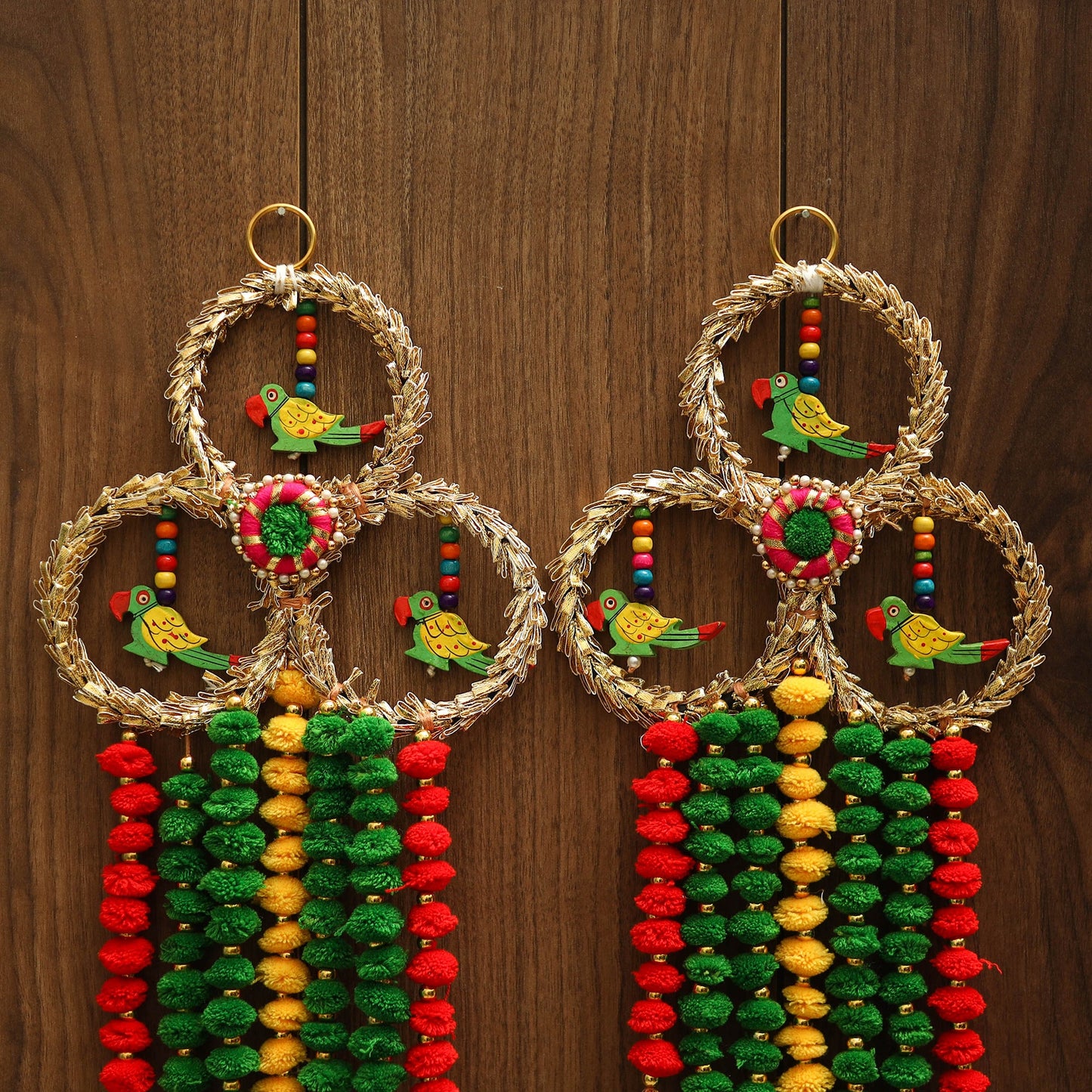 Handmade gota & bead work hanging (set of 2) 11