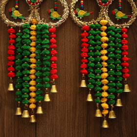 Handmade gota & bead work hanging (set of 2) 11