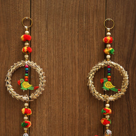 Handmade gota & bead work hanging (set of 2) 11