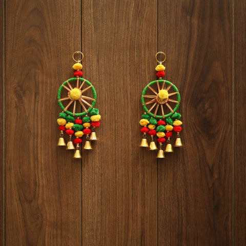 Handmade gota & bead work hanging (set of 2) 12