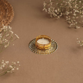 Handmade gota & bead work tealight candle holder 11