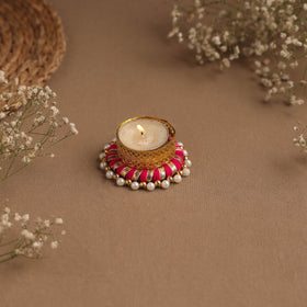 Handmade gota & bead work tealight candle holder 15