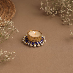 Handmade gota & bead work tealight candle holder 16