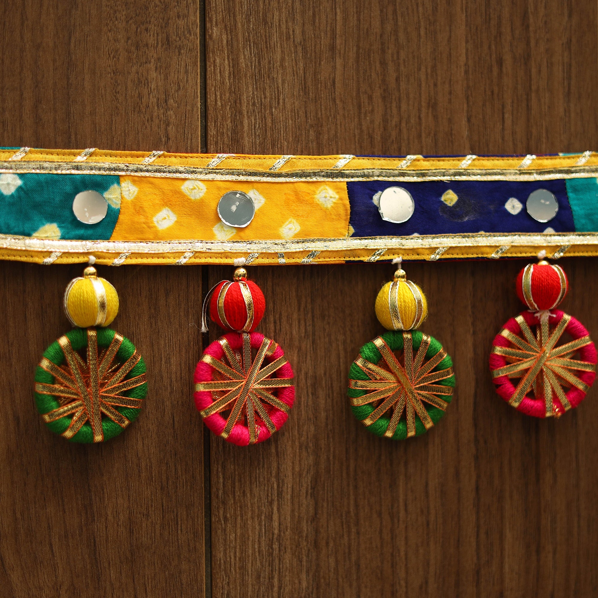 Handmade gota & mirror work toran 01 - handcrafted