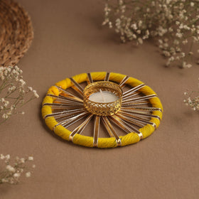 Handmade gota work chakra tealight candle holder 01