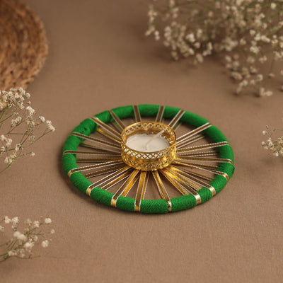 Handmade gota work chakra tealight candle holder 05