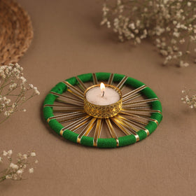 Handmade gota work chakra tealight candle holder 05