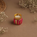 Handmade gota work damru tealight candle holder 08