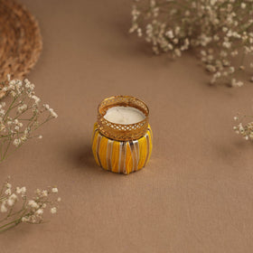 Handmade gota work damru tealight candle holder 09