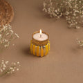 Handmade gota work damru tealight candle holder 09