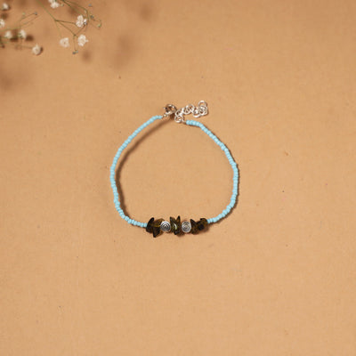 Handmade gs bead work anklet 01 - handcrafted