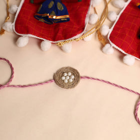  Handmade GS & Bead Work Jute Rakhi (Set of 2)