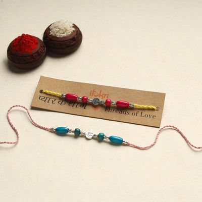 Handmade GS Bead Work Rakhi (Assorted Set of 2)