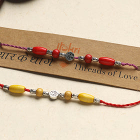 Handmade GS Bead Work Rakhi (Assorted Set of 2)