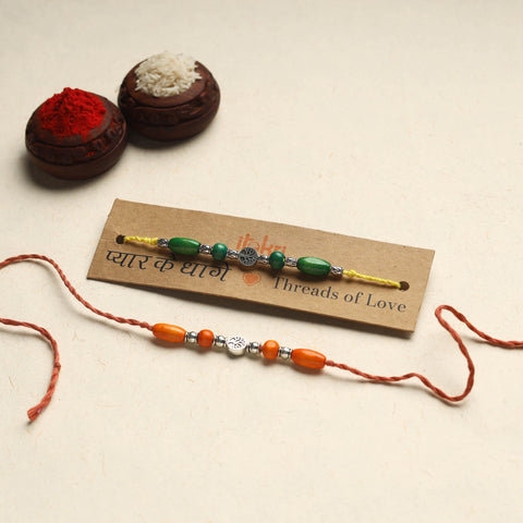 Handmade GS Bead Work Rakhi (Assorted Set of 2)