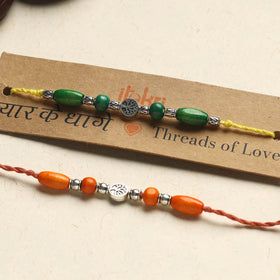 Handmade GS Bead Work Rakhi (Assorted Set of 2)