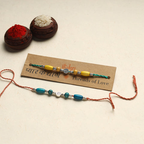 Handmade GS Bead Work Rakhi (Assorted Set of 2)