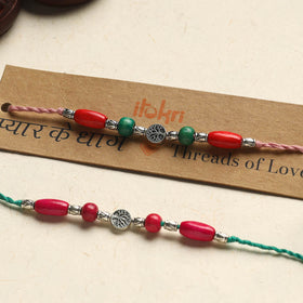 Handmade GS Bead Work Rakhi (Assorted Set of 2)